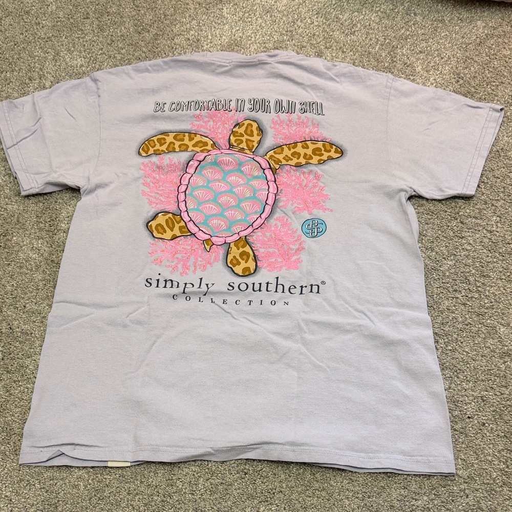 Simply Southern Kids Sea Turtle Tee - Light Lavender